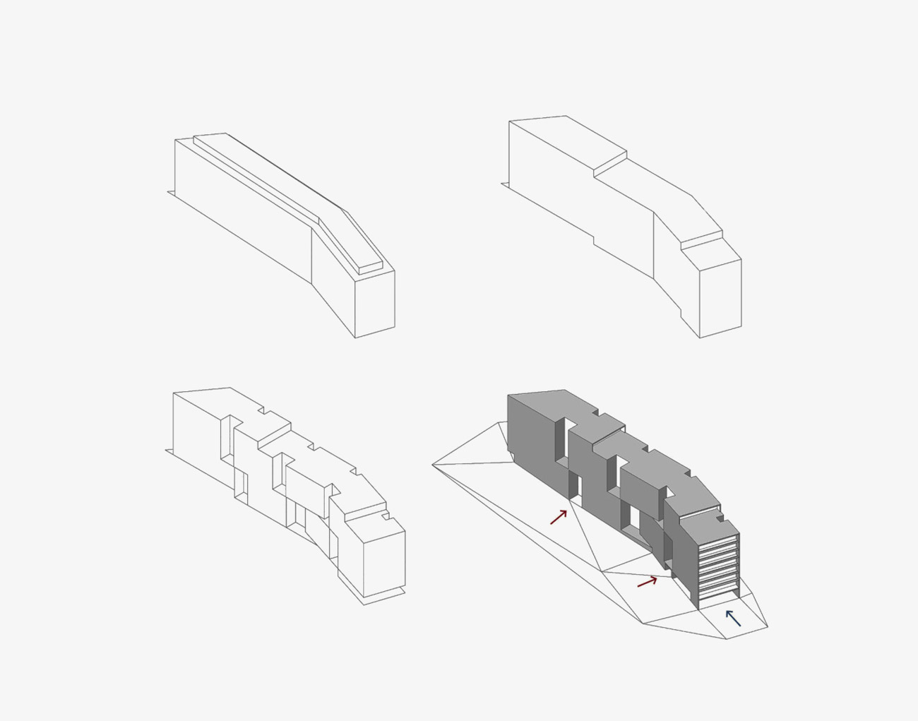 el telón vista secciones edificio dibujo olalquiaga arquitectos 2011