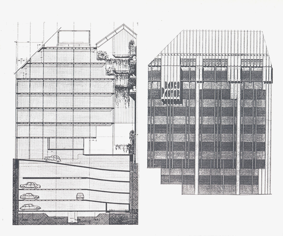 banco pastor foto alzado seccion olalquiaga arquitectos 1976