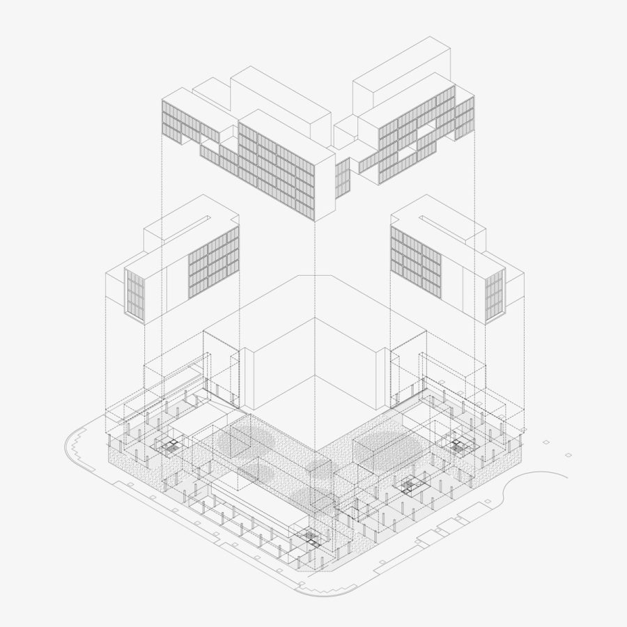 viviendas en vallecas vista secciones dibujo olalquiaga arquitectos 2009