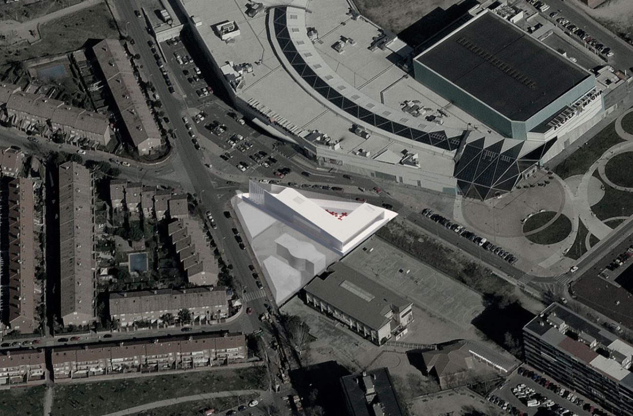 sede de la cruz roja vista aérea ubicación recreación